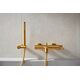 Bateria wannowa KFA BATERIA MOZA WANNOWA ŚCIENNA, POZIOMA, BRUSHED GOLD Z KOMPLETEM NATRYSKOWYM PUNKTOWYM PREMIUM