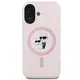 Karl Lagerfeld case for iPhone 16 Plus 6,7&quot; KLHMP16MSCMKCRHP pink hardcase Silicone KC Heads Ring MagSafe 3666339318772