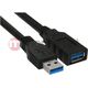 Kabel USB InLine USB-A - USB-A 1 m Czarny (35610)