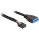Delock USB 19 pin - USB 9 pin, 0.3m, Czarny (83281)