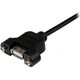 Kabel USB StarTech USB-A - USB-A 0.9 m Czarny (USBPNLAFAM3)