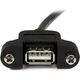 Kabel USB StarTech USB-A - USB-A 0.6 m Czarny (USBPNLAFAM2)