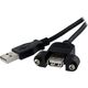 Kabel USB StarTech USB-A - USB-A 0.9 m Czarny (USBPNLAFAM3)