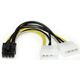StarTech Molex x2 - PCIe 8-pin, 0.15m, Żółty (LP4PCIEX8ADP)