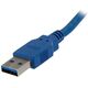 Kabel USB StarTech USB-A - USB-A 1 m Niebieski (USB3SEXT1M)
