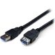 Kabel USB StarTech USB-A - USB-A 1 m Czarny (USB3SEXT1MBK)
