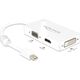 Adapter AV Delock DisplayPort Mini - HDMI - D-Sub (VGA) - DVI biały (62630)