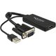 Adapter AV Delock D-Sub (VGA) - HDMI + USB-A czarny (62668)