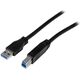 Kabel USB StarTech USB-A - USB-B 1 m Czarny (USB3CAB1M)