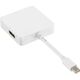 Adapter AV InLine DisplayPort Mini - DisplayPort - HDMI - DVI biały (17195I)