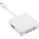 Adapter AV InLine DisplayPort Mini - DisplayPort - HDMI - DVI biały (17195I)