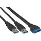 Kabel USB InLine 2x USB-A - 19-pin 0.4 m Czarny (33447I)