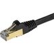 StarTech Patchcord CAT6A, STP, 0.5m, czarny (6ASPAT50CMBK)
