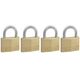 MasterLock Zestaw 4x Kłódka mosiężna 50mm - HS/25mm - 6mm - na jeden klucz - 150EURQNOP