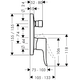 Bateria wannowa Hansgrohe Metris podtynkowe chrom (31454000)