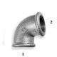 Odlewnia Zawiercie Kolano 90° redukcyjne A1 1 x 3/4" ocynk