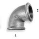Odlewnia Zawiercie Kolano zwężkowe 90° 5/4 x 1/2" ocynk