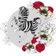 Clear Creation Karnet Swarovski kwadrat Zebra kwiaty (CL1425)