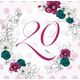 Clear Creation Karnet Swarovski kwadrat Urodziny 20 kwiaty