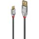 Kabel USB Lindy USB-A - microUSB 2 m Szary (36652)