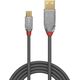 Kabel USB Lindy USB-A - microUSB 2 m Szary (36652)