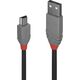 Kabel USB Lindy USB-A - miniUSB 2 m Szary (36723)