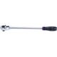 King Tony KING TONY GRZECHOTKA Z PRZYCISKIEM 1/2" 32 ZĘBY 250mm CHROM, UCHWYT GUMOWY KT4762-10G