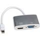 Adapter AV Roline DisplayPort Mini - HDMI - D-Sub (VGA) srebrny (JAB-2601584)