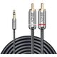 Kabel Lindy Jack 3.5mm - RCA (Cinch) x2 3m srebrny (35335)