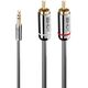 Kabel Lindy Jack 3.5mm - RCA (Cinch) x2 10m srebrny (35337)