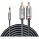 Kabel Lindy Jack 3.5mm - RCA (Cinch) x2 2m srebrny (35334)