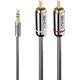 Kabel Lindy Jack 3.5mm - RCA (Cinch) x2 2m srebrny (35334)