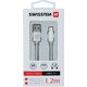 Kabel USB Swissten USB-A - USB-C 1.2 m Biały (SW-QU-TYPC-3.1-1.2m-SI)