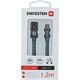 Kabel USB Swissten USB-A - USB-C 1.2 m Biały (SW-QU-TYPC-3.1-1.2m-SI)