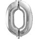 Party Deco Balon foliowy Cyfra "0", 86cm, srebrny uniwersalny