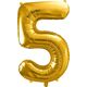 Party Deco Balon foliowy Cyfra "5", 86cm, złoty uniwersalny