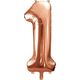 Party Deco Balon foliowy Cyfra "1", 86cm, różowe złoto uniwersalny