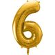 Party Deco Balon foliowy Cyfra "6", 86cm, złoty uniwersalny