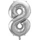 Party Deco Balon foliowy Cyfra "8", 86cm, srebrny uniwersalny