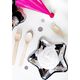 Party Deco Talerzyki papierowe, Gwiazdka, srebrne, 18 cm, 6 szt. uniwersalny