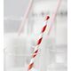 Party Deco Słomki papierowe do picia w paski, czerwone, 19,5cm, 10 szt. uniwersalny