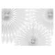 Party Deco Rozety dekoracyjne bibułowe, biały, 20-30cm, 3 szt. uniwersalny