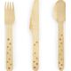 Party Deco Sztućce drewniane Gwiazdki, złote, 16cm, 18 szt. uniwersalny