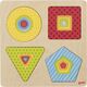 Goki Drewniane Puzzle geometryczne geometria kształtów - dla dzieci, pomoce montessori uniw