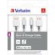 Kabel USB Verbatim USB-A - 1 m Srebrny (48872)