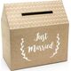 Party Deco Ozdobne pudełko na koperty, Just Married, kraft, 30x30,5x16,5 cm uniwersalny
