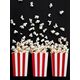 Party Deco pudełka na popcorn, Piraci, czerwono-białe, 7x7x12,5 cm, 6 sztuk uniwersalne (38447)