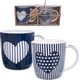 Orion Kubek porcelanowy do kawy, herbaty, zestaw kubków z uchem, dekor, na prezent, 2 sztuki, 390 ml