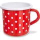 Orion Kubek emaliowany, retro, 0,4 l, czerwony w grochy