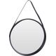 Home Styling Collection Lustro okrągłe na pasku 52cm czarne z paskiem LOFT uniwersalny